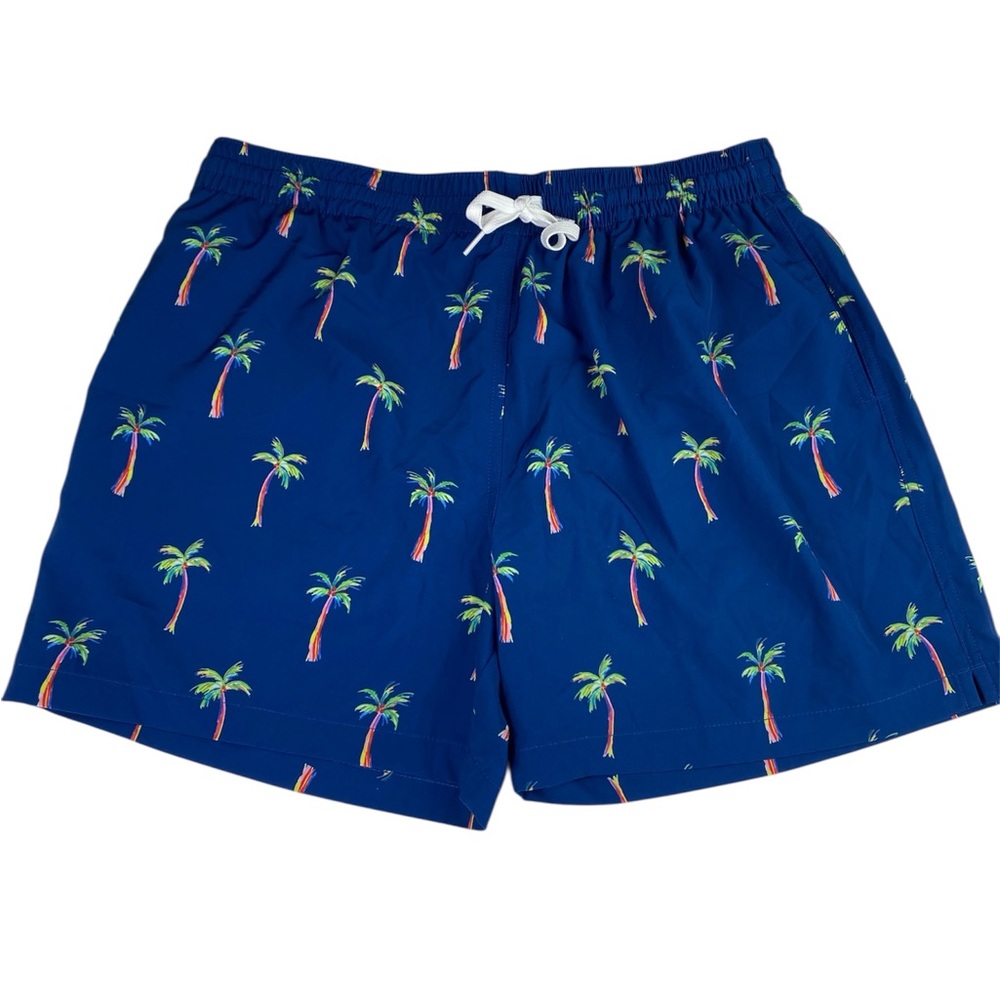 Chubbies Navy Palm Print Swim Trunks XL 5.5"